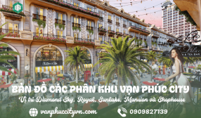 Bản đồ các phân khu Vạn Phúc City: Vị trí Diamond Sky, Royal, Sunlake, Mansion và Shophouse
