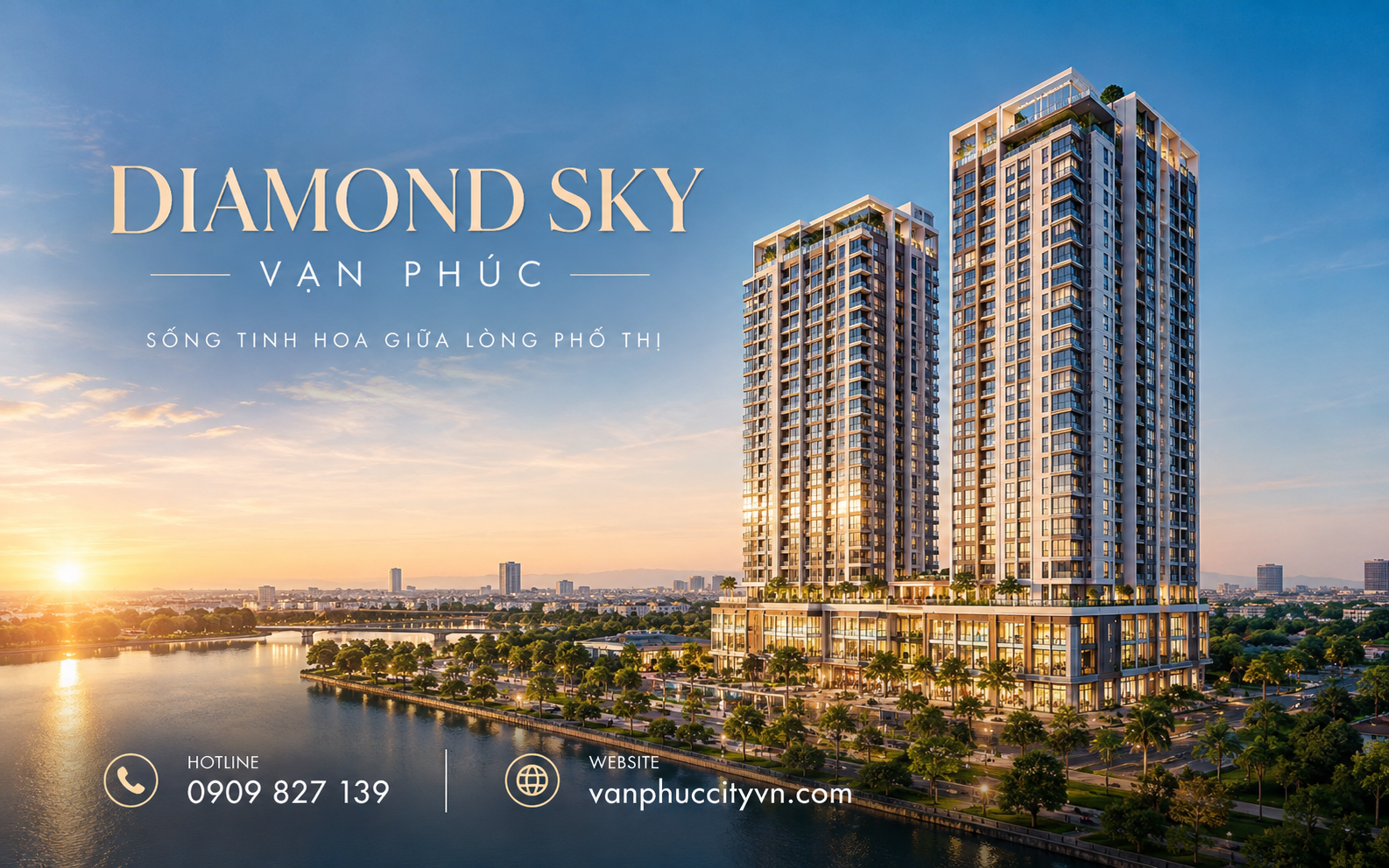 Diamond Sky là phân khu căn hộ cao tầng đầu tiên tại Vạn Phúc City